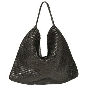 Massimo Dutti Black Woven Tote Bag